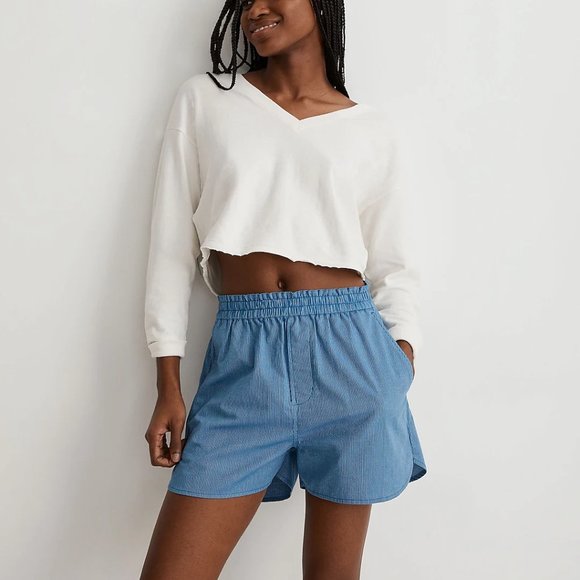 Madewell Double-Face V-Neck Long-Sleeve Tee Size L - Picture 2 of 7